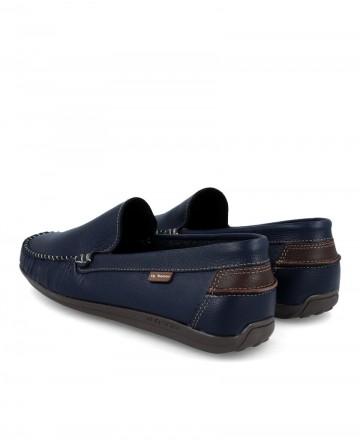 Mocasin para hombre en color azul marino Caracteristicas sin Cordones altura de piso 1 cm zapato de estilo casual suela de goma