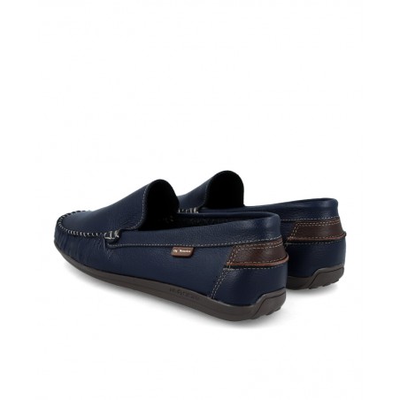 Mocasin para hombre en color azul marino Caracteristicas sin Cordones altura de piso 1 cm zapato de estilo casual suela de goma