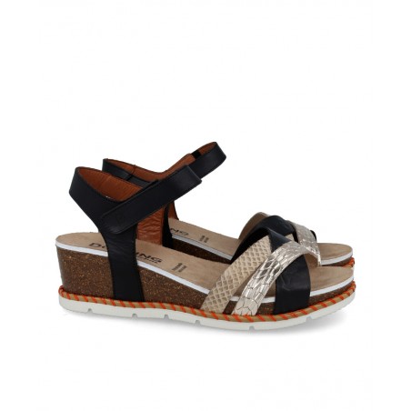 Sandalias cómodas cuña Dorking D9320