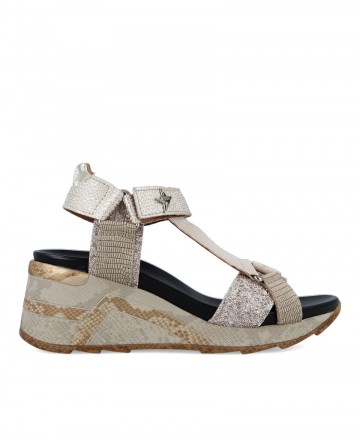 Metallic wedge sandal CETTI C-1317 SRA