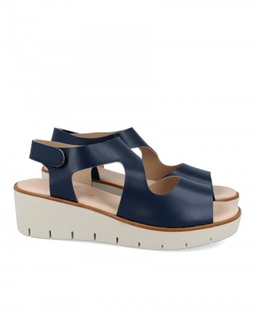 Kissia 460 navy blue leather sandals