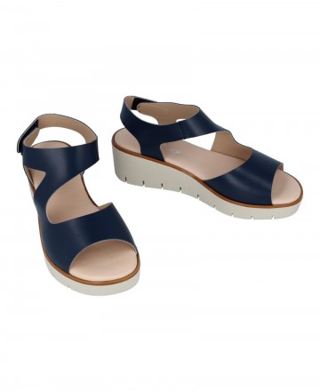 Kissia 460 navy blue leather sandals