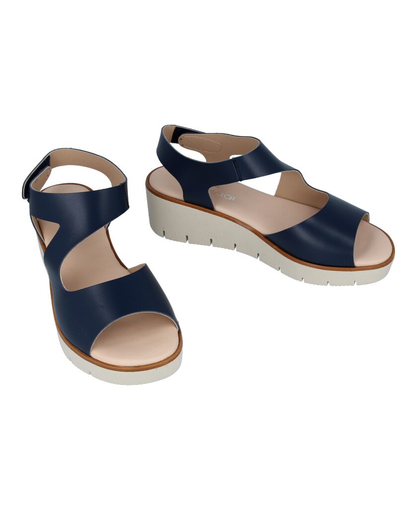Sandalias de piel azul marino Kissia 460
