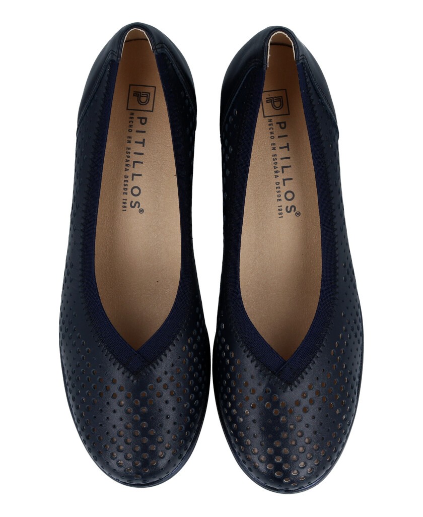 Navy blue wedge ballerinas Pitillos 5741