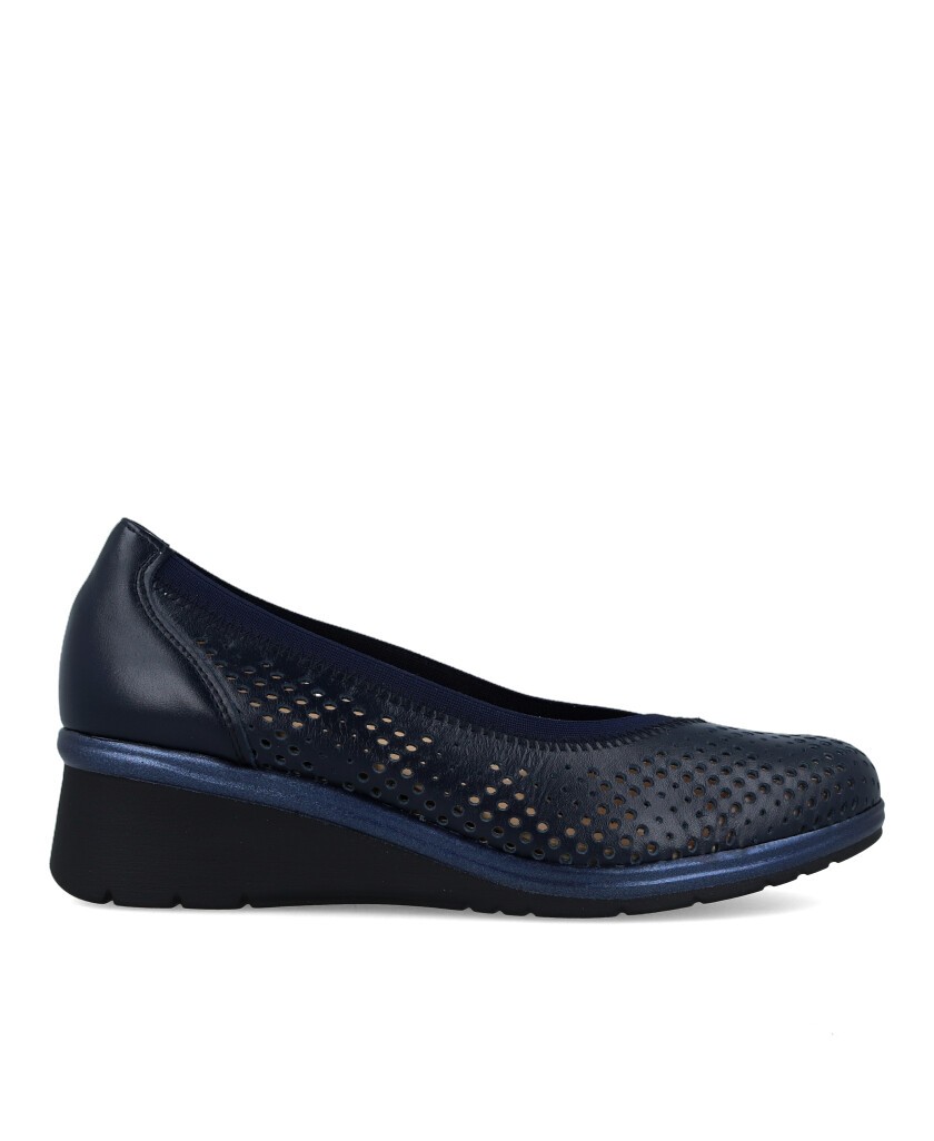 Navy blue wedge ballerinas Pitillos 5741
