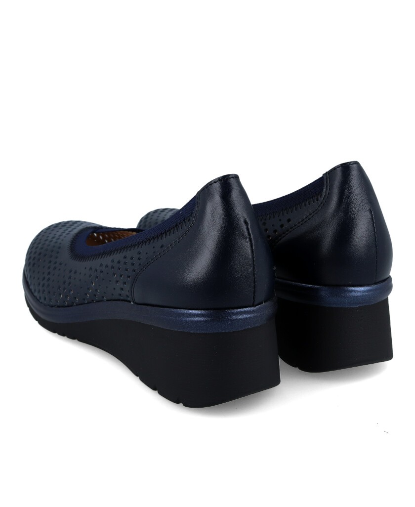 Navy blue wedge ballerinas Pitillos 5741