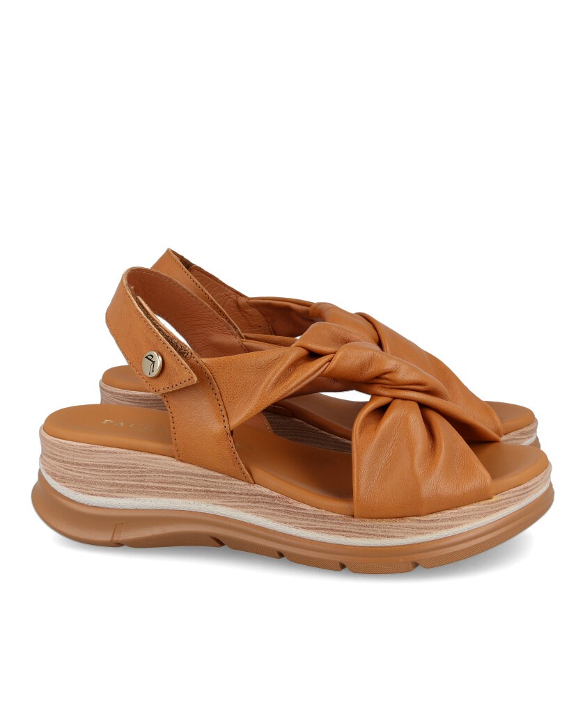 Leather wedge sandal Paula Urban 24-335