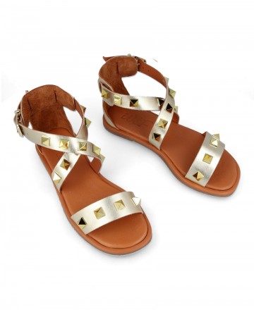 Metallic gladiator sandals W&F 42-310-15