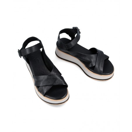 Black platform sandals W&F 45-1111