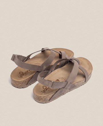 Sandalias planas taupe Yokono Jerba-718