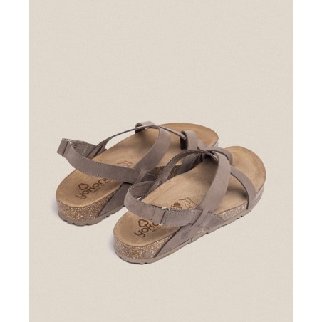 Yokono Jerba-718 flat taupe sandals for woman