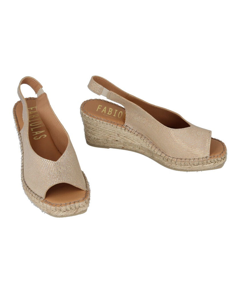 Sandalia de yute metalizada Fabiolas 502330