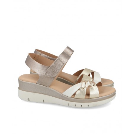 Sandalias de piel metalizadas Andares 255617