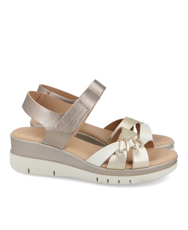 Sandalias de piel metalizadas Andares 255617