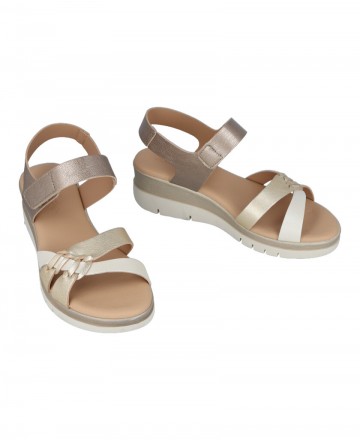 Sandalias de piel metalizadas Andares 255617