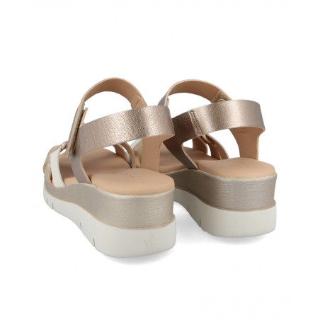 Sandalias de piel metalizadas Andares 255617