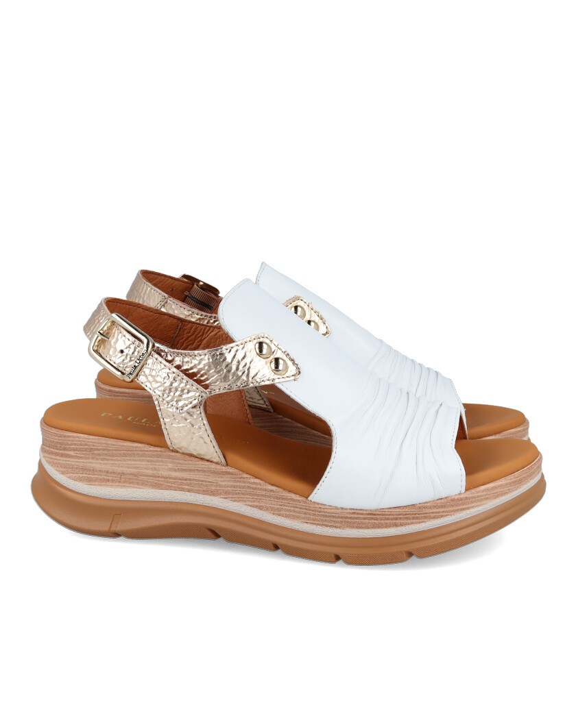 Sandalias con tiras metalizadas Paula Urban 24-17