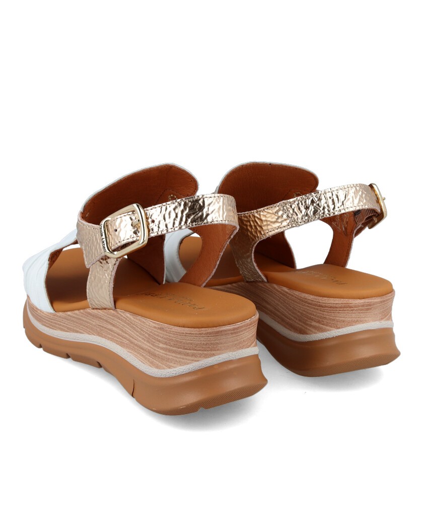 Paula Urban 24-17 women's metallic strappy sandals