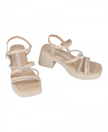 Wonders D1014 sandals with glitter