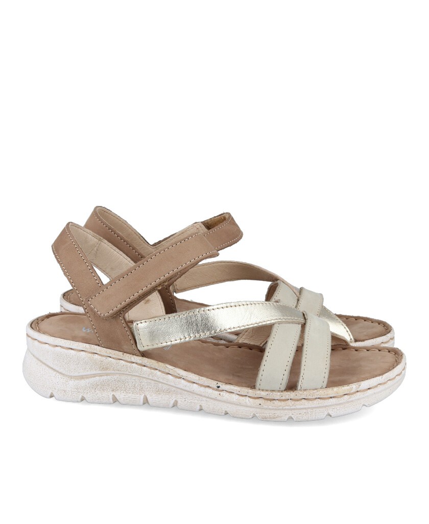 Leather sandals for woman Walk and Fly 3066 48310