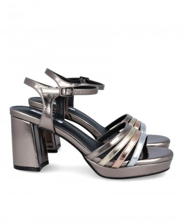 Sandalias tacón plata D'Angela DWS26212