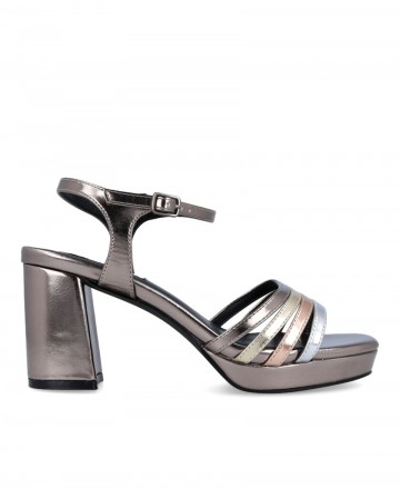 Sandalias tacón plata D'Angela DWS26212