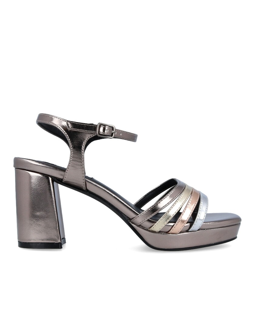 Sandalias tacón plata D'Angela DWS26212