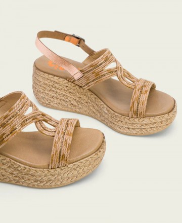 Porronet 3036 women's raffia strappy sandals