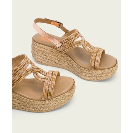 Porronet 3036 women's raffia strappy sandals