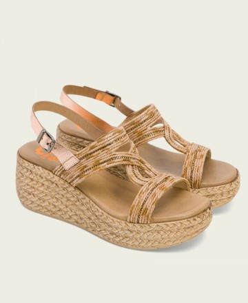 Porronet 3036 women's raffia strappy sandals