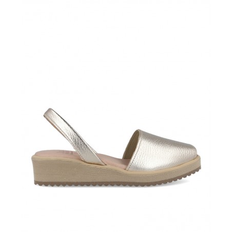 Sandalias para mujer en color metalizado Caracteristicas Menorquina cuna 4 cm zapato de estilo casual suela de goma exterior pi
