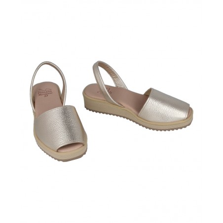 Sandalias para mujer en color metalizado Caracteristicas Menorquina cuna 4 cm zapato de estilo casual suela de goma exterior pi