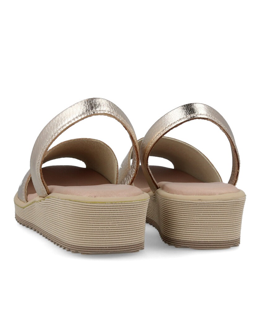 Sandalias para mujer en color metalizado Caracteristicas Menorquina cuna 4 cm zapato de estilo casual suela de goma exterior pi