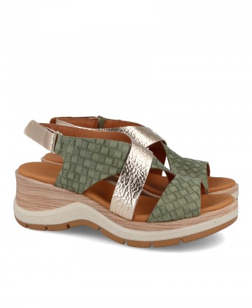 Paula Urban Nabuk lightweight green sandals 27-671