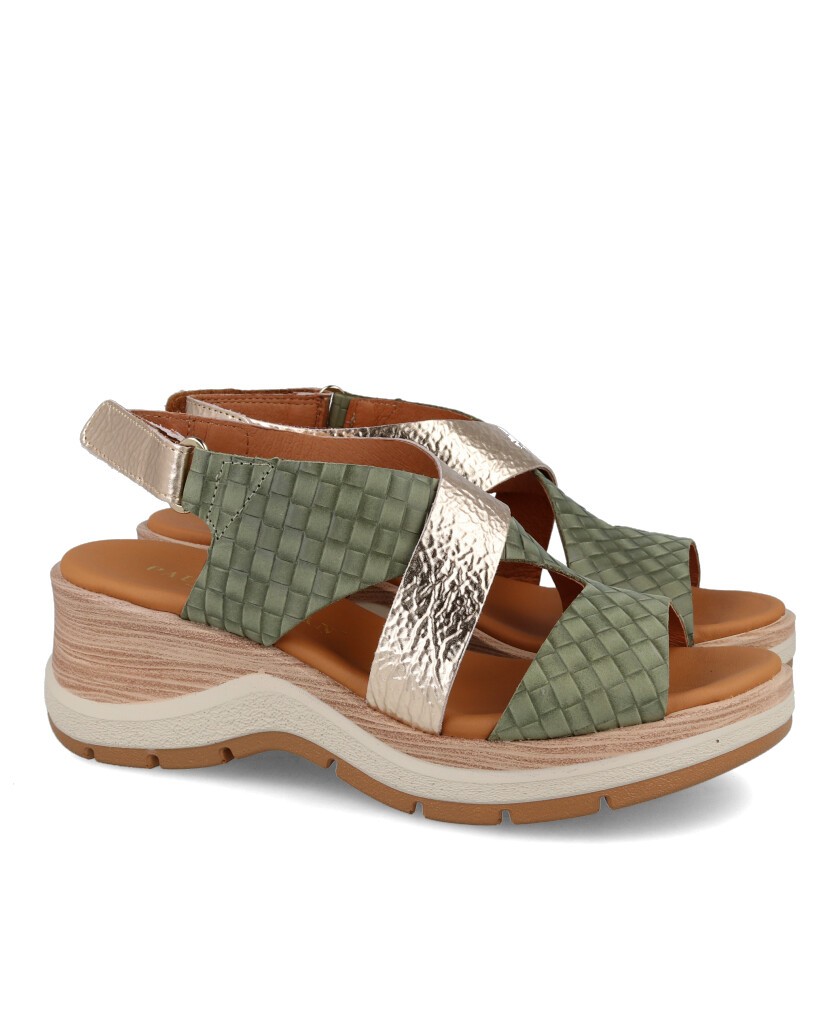 Paula Urban Nabuk lightweight green sandals 27-671