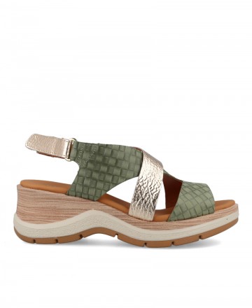 Paula Urban Nabuk light wedge sandals 27-671