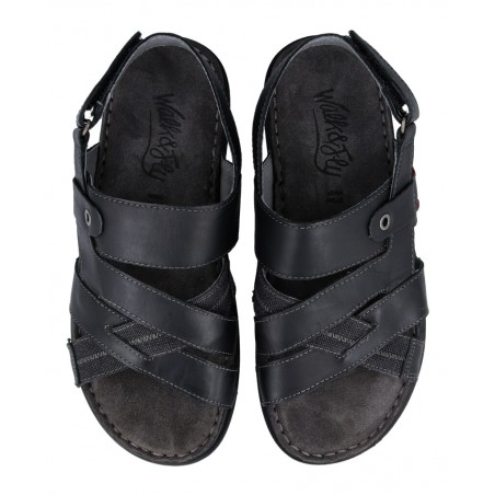 Black men's sandals Walk & Fly La Rambla 680