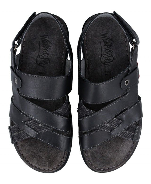 Sandalias hombre negras Walk & Fly La Rambla 680 Sandalias hombre negras Walk & Fly La Rambla 680