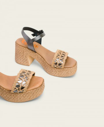 Leather and jute sandals Porronet 3062