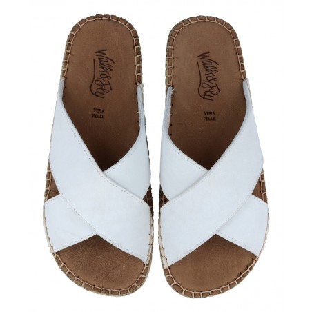 Sandalias para mujer en color blanco Caracteristicas con hebilla cuna 2 cm zapato de estilo casual suela de goma termoplastica