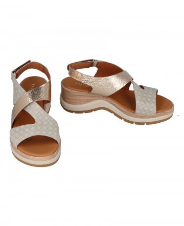 Sandalias de cuña ligera Paula Urban Nabuk 27-671