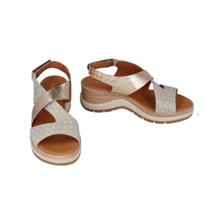 Sandalias de cuña ligera Paula Urban Nabuk 27-671