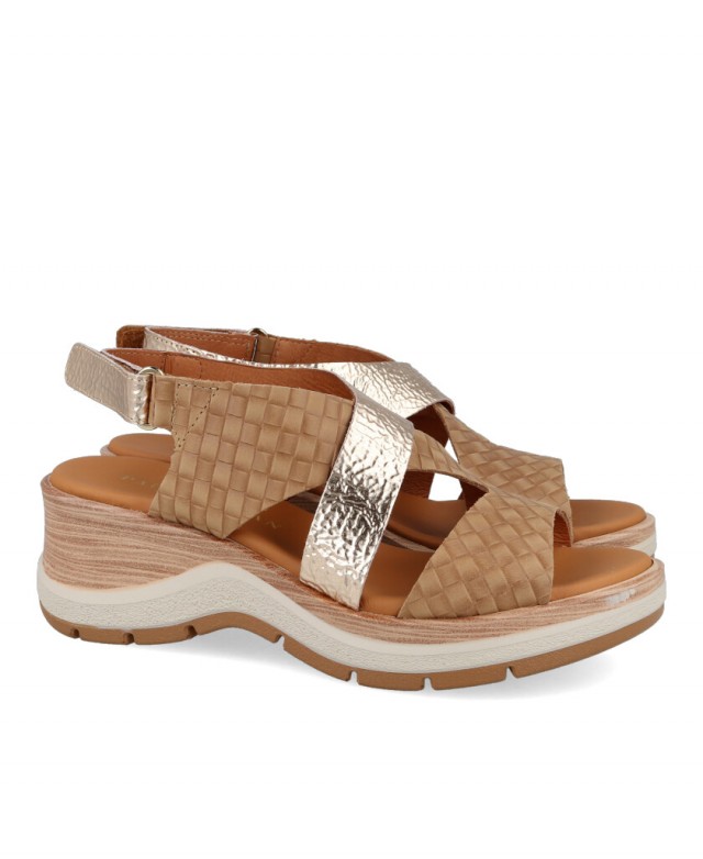 Sandalias casual de mujer Paula Urban Nabuk 27-671