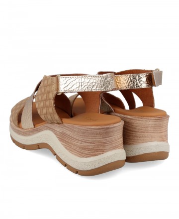 Sandalias casual de mujer Paula Urban Nabuk 27-671