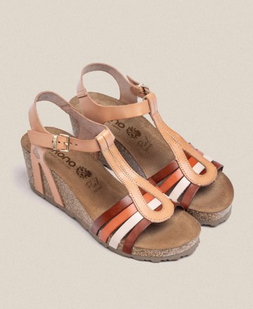 Yokono Cadiz 301 multi-striped sandals