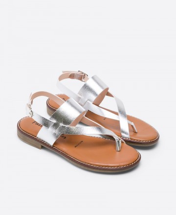 Metallic leather sandals Patricia Miller Catral 6337