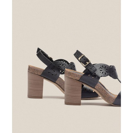 Yokono Ponza 006 wood effect high heel sandals