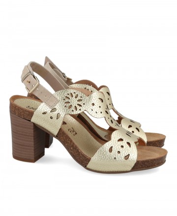 Yokono Ponza 006 die-cut leather sandals