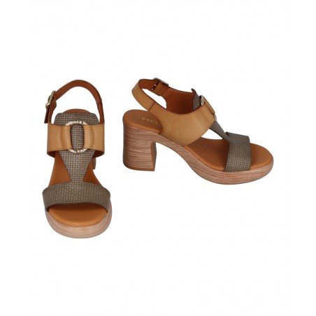 Paula Urban Bangla combined leather sandals 32-628