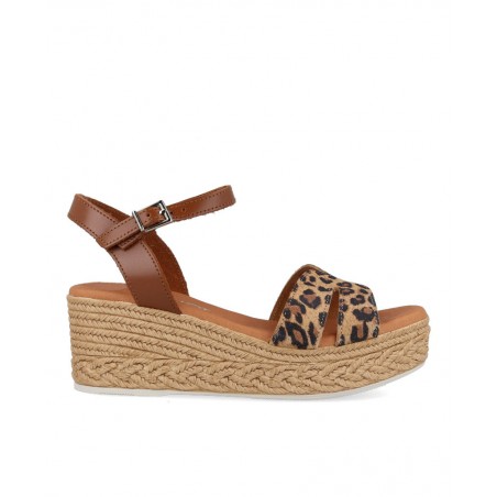 Catchalot 5451 printed sandal with low wedge